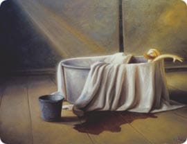 Kaj Stenvallin ankka-aiheisia maalauksia Kappelissa.