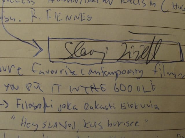 slovenialainen filosofi kirjoitti nimensa vihkoon lontoossa