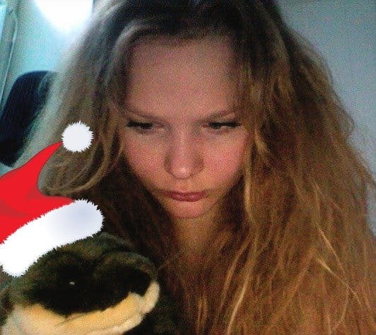 Tuimailmeinen lutra lutra, kirjoitusvahti jouluasussa