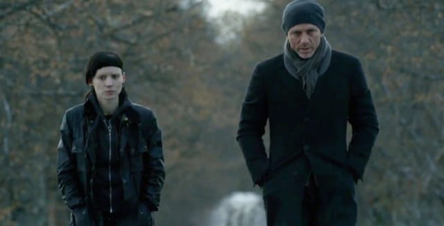 Rooney Mara on Lisbeth Salander, Daniel Craig on Mikke Blomkvist.