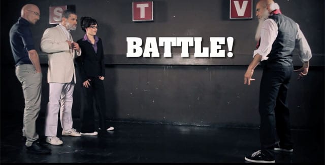 Natural Selection -videolla Charles Darwin saa breikkibattlessa vastaansa Sarah Palinin, Michael Foucaultin ja God Lord Jehovan.