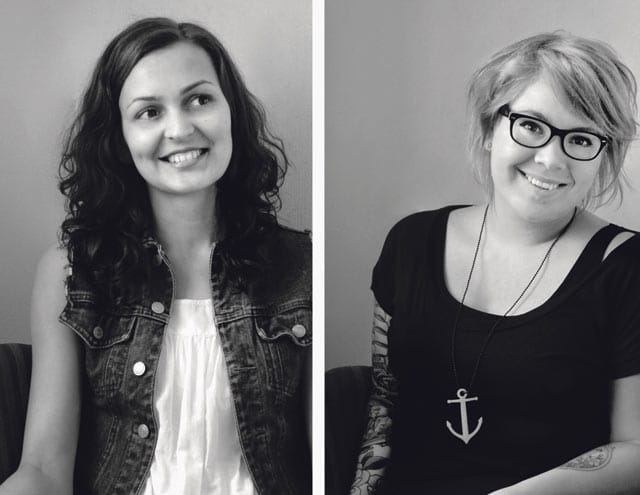 Annika Hotti ja Hilja Mustonen viihtyvät samoissa ympyröissä Hetkisen ulkopuolellakin. Molemmat ovat töissä Hansan Carlingsissa.