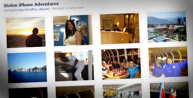 Katy McCaffrey julkaisi Facebookissa puhelimensa seikkailuja maailmalla.
