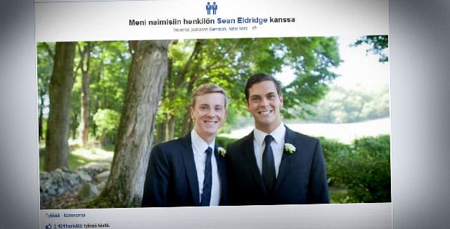 Chris Hughes ja Sean Eldridge seilasivat smokeissaan avioliiton satamaan. Onnea heille!