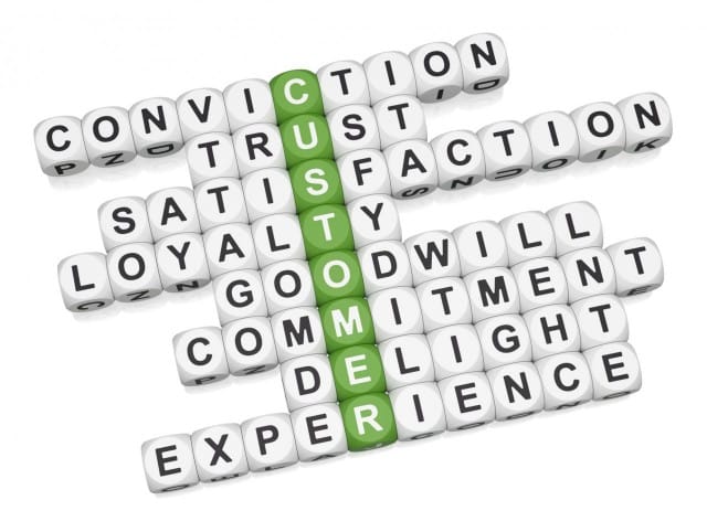 Hyvän asiakaskokemuksen palikoita.