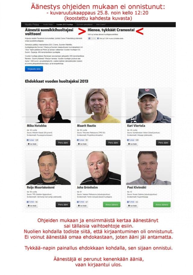 Teknisiä ongelmia äänestyksessä