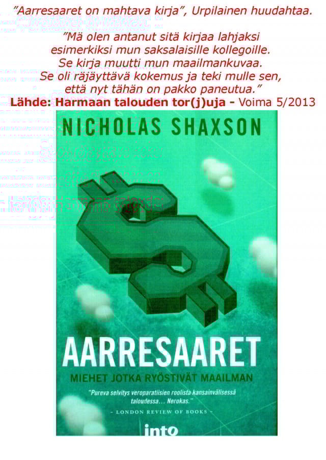 Valtiovarainministeri Jutta Urpilainen suosittelee.