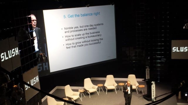 Jorma Ollila kertoi kokemuksia yrityksen kasvun eri vaiheista.