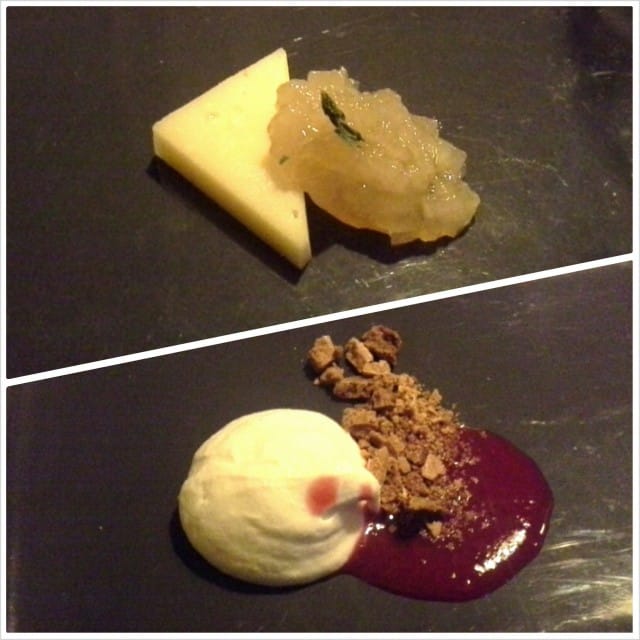 Mouhijärven Vilhoa sellerihillokkeen kera + Palsternakkamousse, vadelmakastike ja paahdettu valkosuklaa