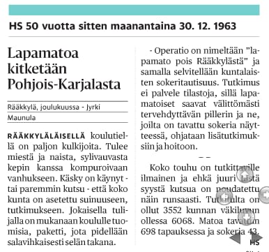 Vuoden 2013 viimeisen päivän Hesarissa