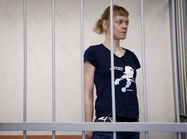 Sini Saarela oikeudessa. Kuva Greenpeace