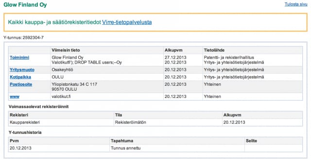 Tässäkö Suomen erikoisin firman nimi?