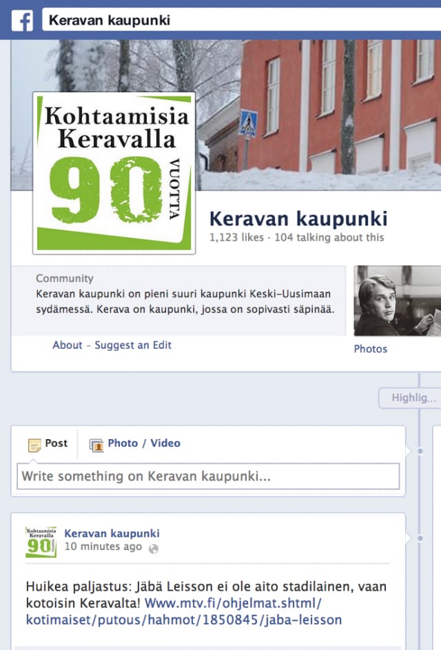 Keravan kaupunki noteerasi ettei Jäbä Leisson ole aito stadilainen vaan kotoisin Keravalta