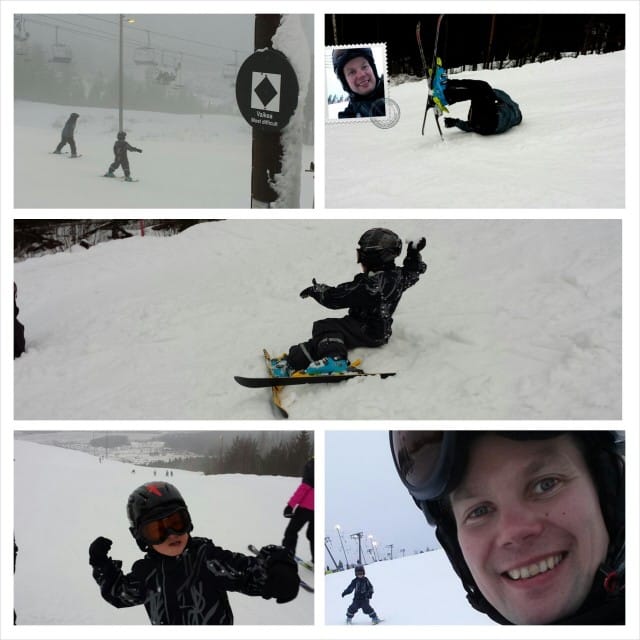 Himoksella mustassa rinteessä seikkailemassa.