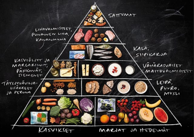 Ruokakolmio on nykyinen ruokasuositus