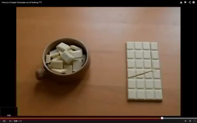 Videolla opastetaan miten voit napata palan suklaata ilman, että kukaan huomaa mitään.