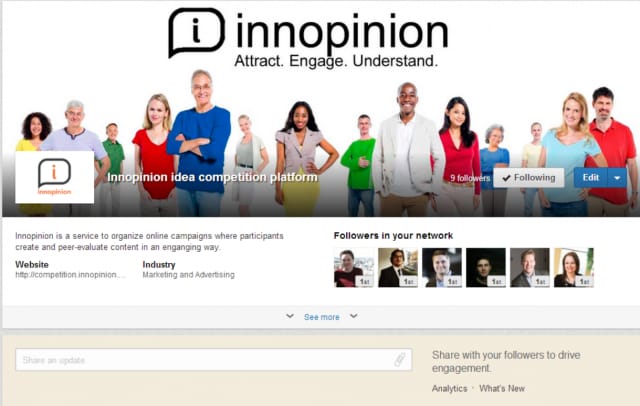 Innopinionin Product Showcase -sivu