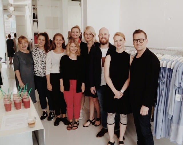 Vasemmalta oikealle: Milla Kettunen (Month of Sundays), Kaisa Riivari (RIIVARI), Anni ja Viivi Arela (Arela), Petra Pesonen (LILLE), Terhi Pölkki, Janne Lax (Saint Vacant), Kirsi Lille (LILLE) ja Jarkko Kallio (FRENN).