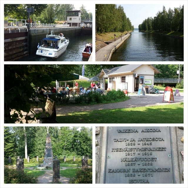 Vääksyn kanava on mainio taukopaikka. Jätskiä ja kahvia sekä mukava katsella ohimeneviä paatteja. Välillä voi pysähtyä muistomerkin paikalle miettimään millaisia vaikeita aikoja Suomessa on ollut.