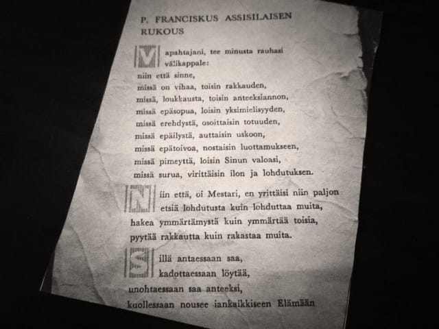 Fransiscus Assisialaisen rukous.