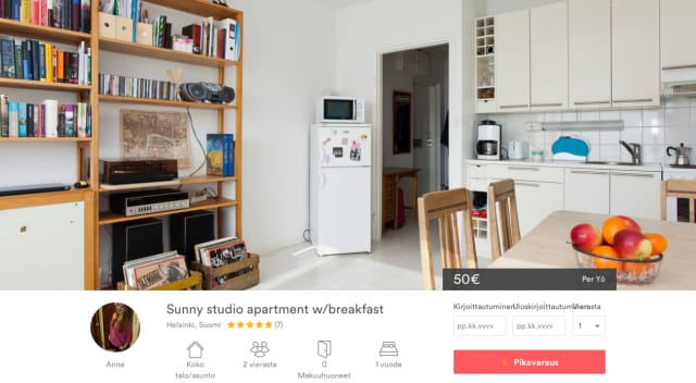 Anne vuokraa 50 eurolla asuntoa Vallilassa.