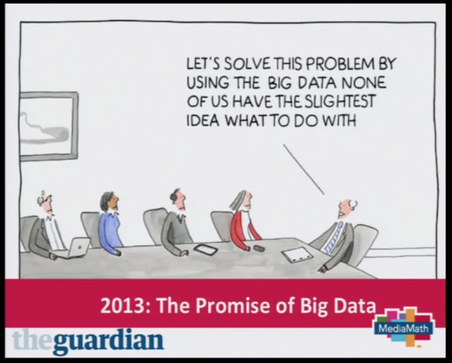 Big Data on kuin teinien seksikokemukset: Kaikki tekevät sitä, joten meidänkin täytyy - kertoo theguardian -lehti. Kuva IAB Real Time Advertising seminaarista (YouTube)