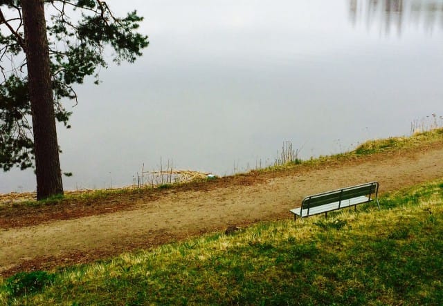 Peurunkajärven rannalla.