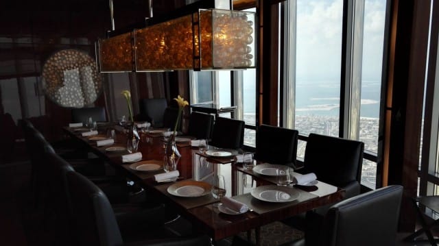At.mosphere ravintolassa on myös yksityinen kabinetti 14 hengelle.