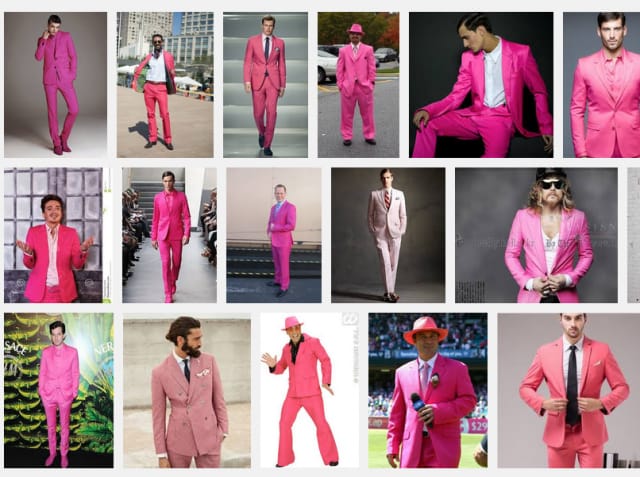 Ja kyllähän pinkki näyttää tosi hyvältä miesten päällä. (Kuvakaappaus)