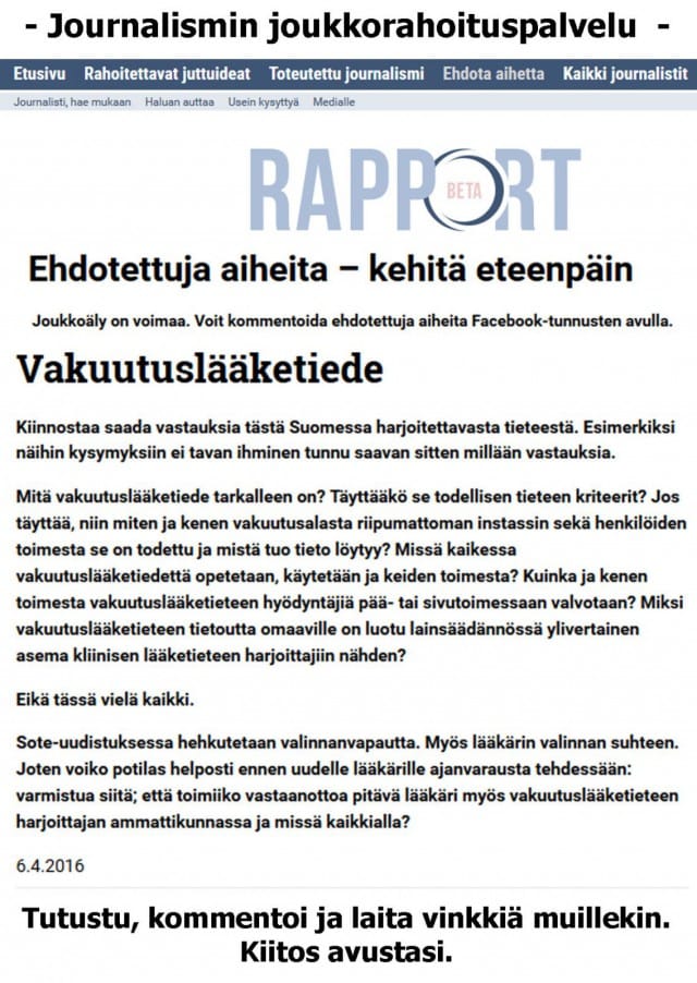 Ehdotettu aihe 6.4.2016 - Vakuutuslääketiede