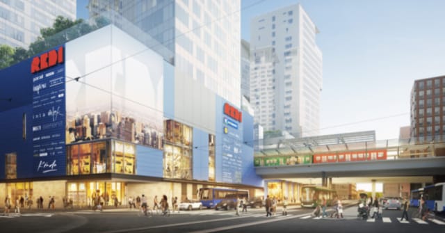 Havainnekuva Kalasatamaan rakentuvasta Kauppakeskus REDI:stä