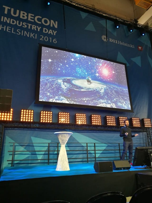 Tubecon Industry day 2016, Nicolás Alcalá, Future Lighthouse perustaja lavalla