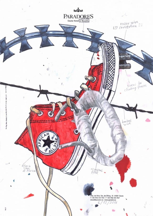 Riiko Sakkinen, Afrikan tähti, 2016–2017, digitaalinen painatus ”GICLEE”, (materiaali synteettinen paperi 170 gr), alkydi, permanent-tussi.