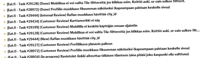 Bugeja, lisää bugeja! Näitä on korjailtu paljon viime viikkoina.