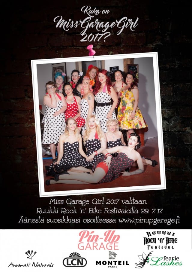 Miss Garage Girl valitaan Ruukki Rock 'n' Bike Festivaleilla Loviisassa 29.7.17.
