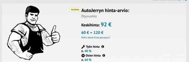 öljynvaihto hinta