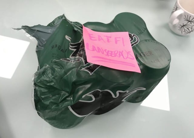 Eatin lanseerausoluita nauttimassa.