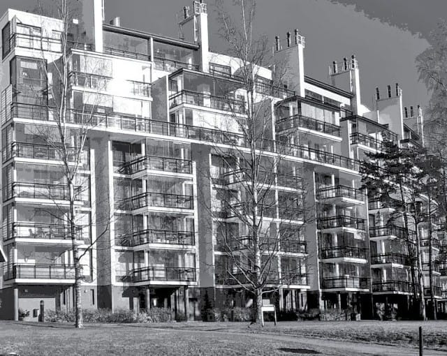 Merikannonrannan talon kaarevaa muotoa