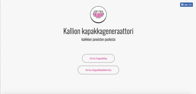 Kallion kapakkageneraattori auttaa janoisia päätöksenteossa.