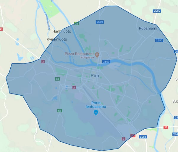 Woltin kuljetusalue Porissa.