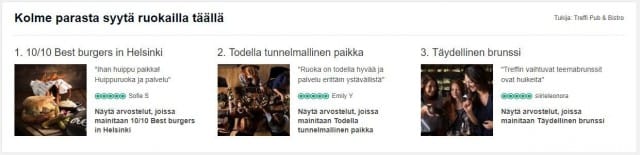 Treffipub tripadvisor arvostelut