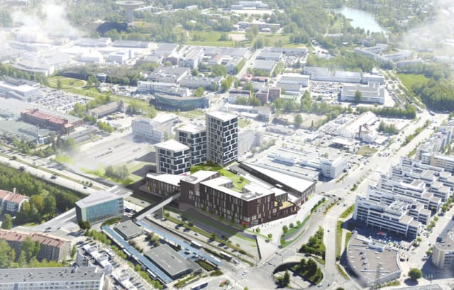 Lähipalvelukeskus Hertsin havainnekuva.