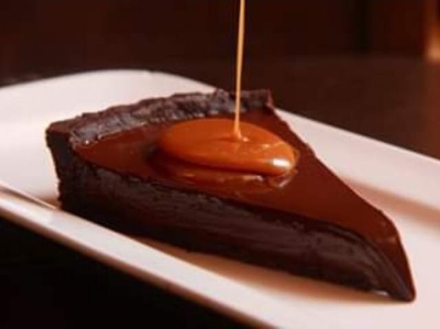 Dark Chocolate Tart with Salted Caramel
