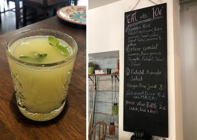 Inkivääri-limemehu sopii hyvin kympin annoksen kylkeen.