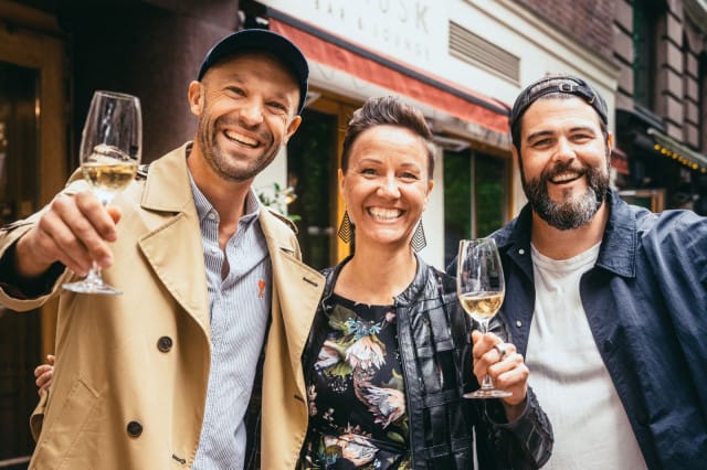 Anders Westerholm, Marika Mäkelä ja Oscar Borges ovat innoissaan yhteistyöstä.