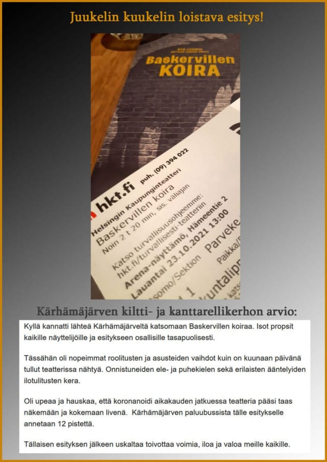 Teatteri on parasta livenä.