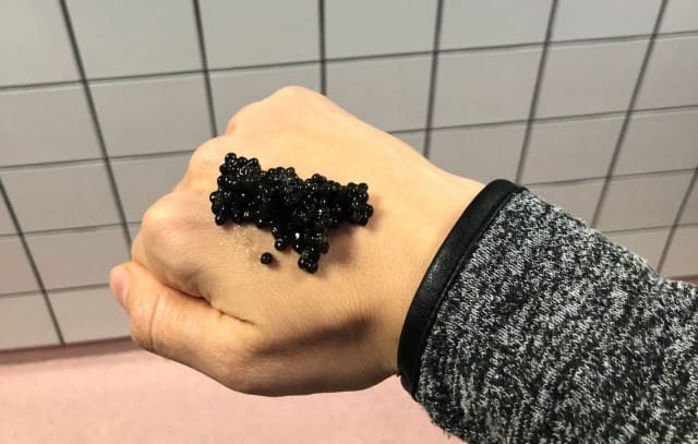 Täällä voit päästä lipomaan kaviaaria kämmenselältä.