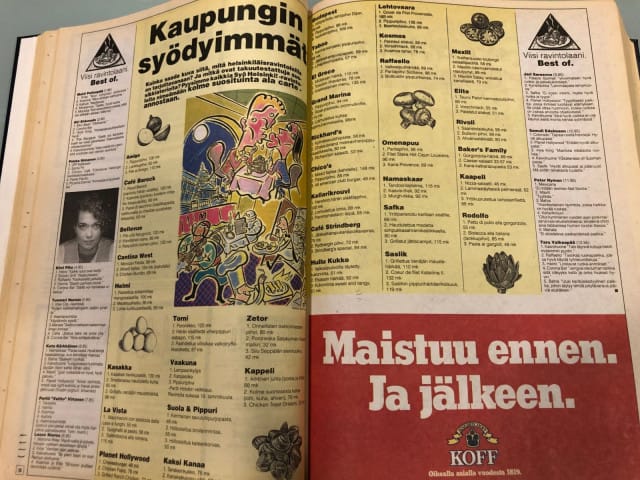 SYÖ!-viikkoihin liittyi oleellisena osana myös ravintolasuositukset sekä ravintoloiden suosituimpien annosten listaaminen.