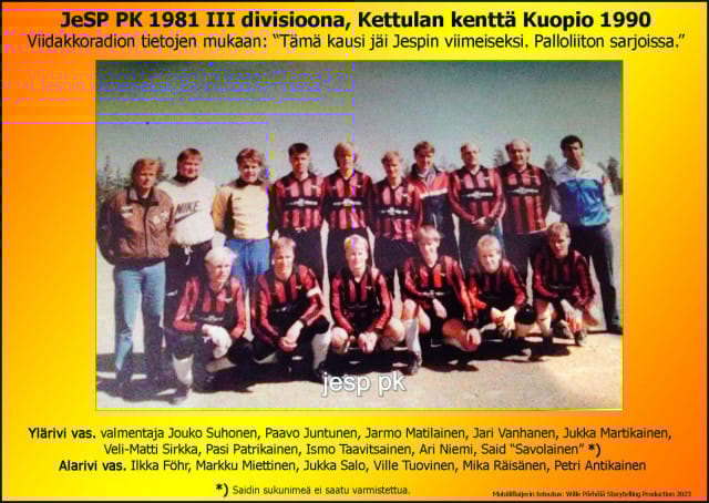 Jespitetty eli avaintiedoilla varustettu joukkuekuva.