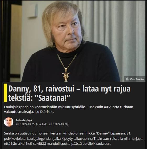 Rajua raivoa vakuutusyhtiön suuntaan, jos Danny on noin sanonut!